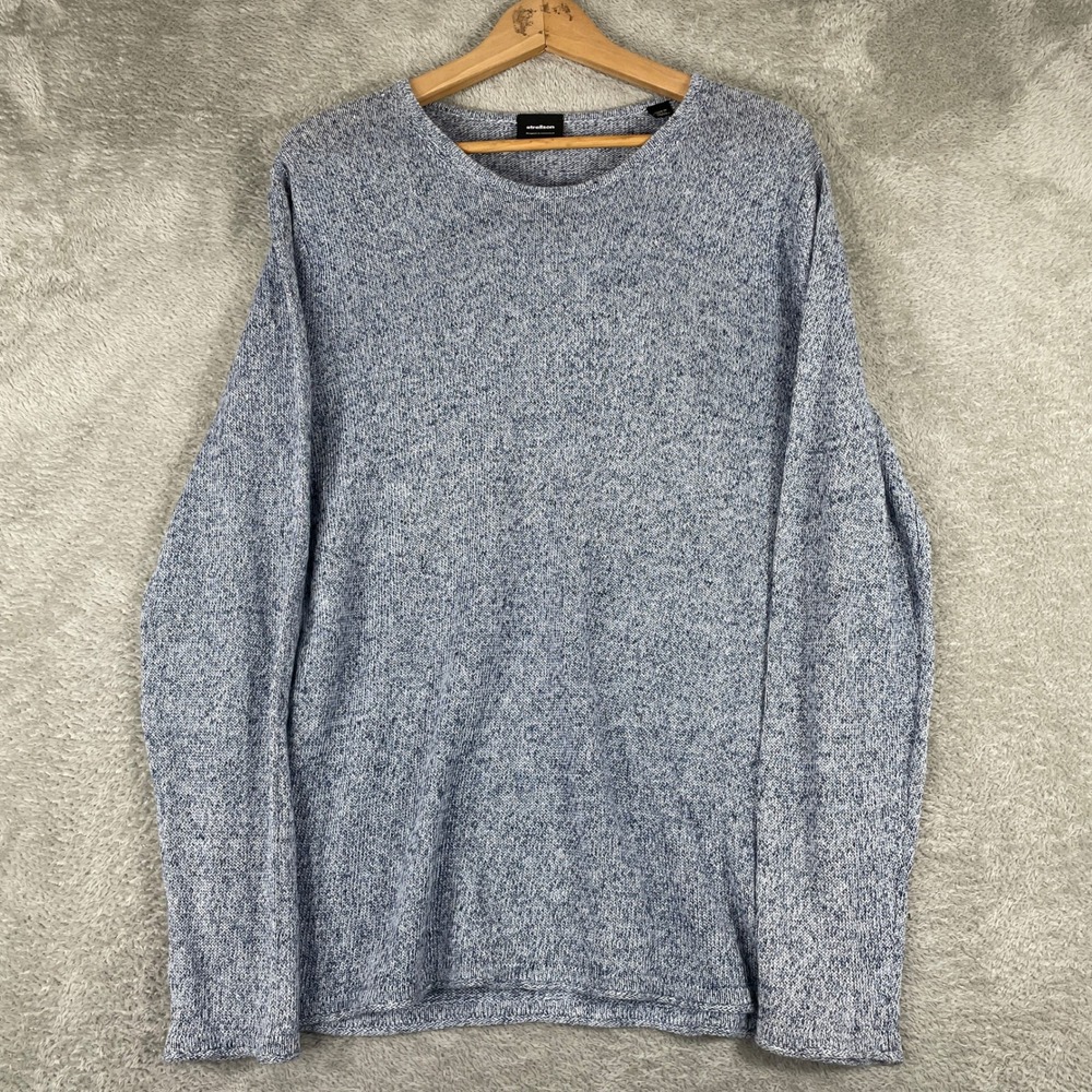 Strellson‎ Knit Sweater Pullover Mens Large Blue Heathered Jumper Switzerland